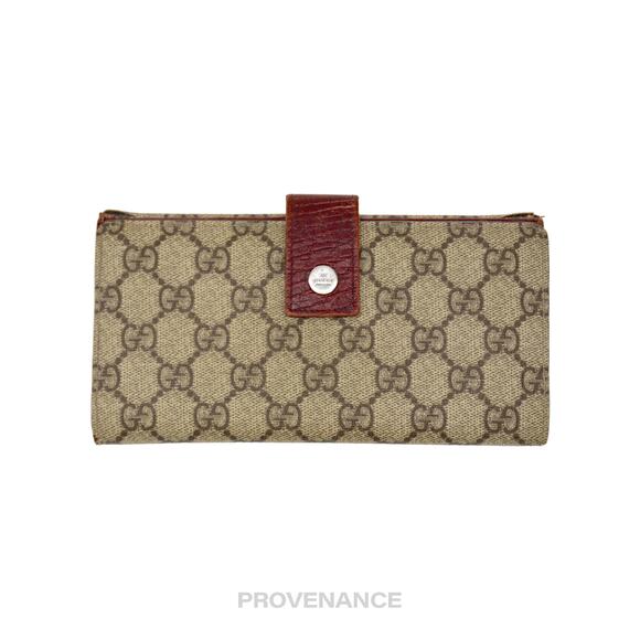 🔴 Gucci Long Wallet - GG Supreme Red - Picture 1 of 8